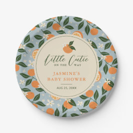 Kleine Süsse Orange Citrus Baby Dusche Pappteller