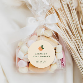 Kleine Süsse Orange Citrus Baby Dusche Runder Aufkleber