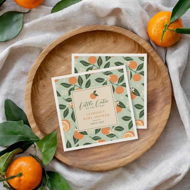 Kleine Süsse Orange Citrus Baby Dusche Serviette (Von Creator hochgeladen)