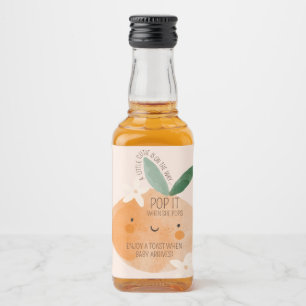 Kleine Süsse Orange Citrus Botanical Baby Dusche Alkoholflaschenetikett