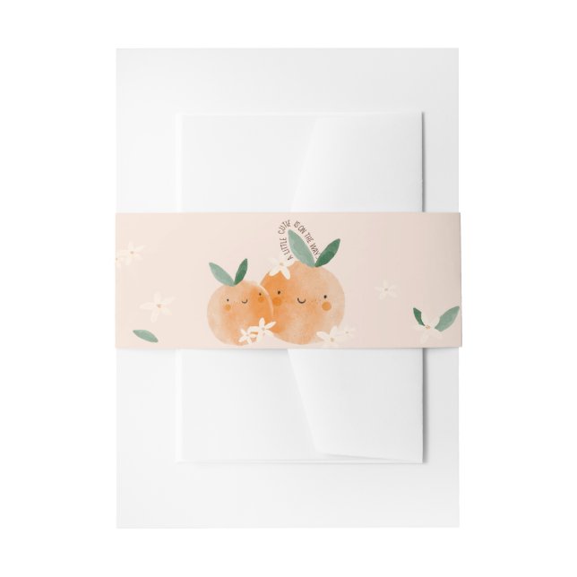 Kleine Süsse Orange Citrus Botanical Baby Dusche Einladungsbanderole (Vorderseite Beispiel)