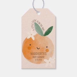 Kleine Süsse Orange Citrus Botanical Baby Dusche Geschenkanhänger