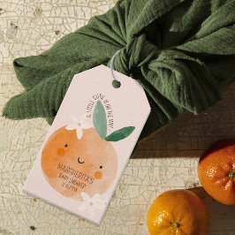 Kleine Süsse Orange Citrus Botanical Baby Dusche Geschenkanhänger
