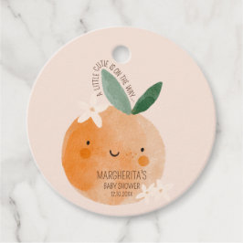 Kleine Süsse Orange Citrus Botanical Baby Dusche Geschenkanhänger