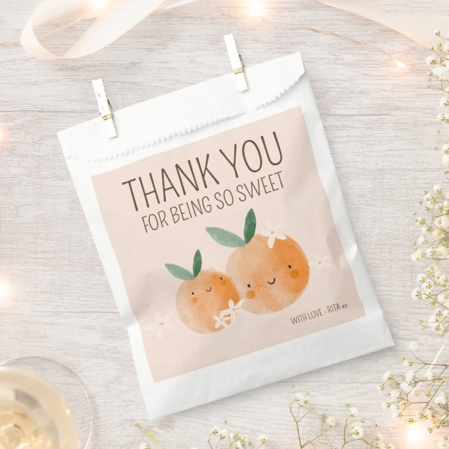 Kleine Süsse Orange Citrus Botanical Baby Dusche Geschenktütchen (Ausgeschnitten)