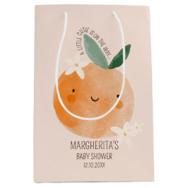 Kleine Süsse Orange Citrus Botanical Baby Dusche Mittlere Geschenktüte