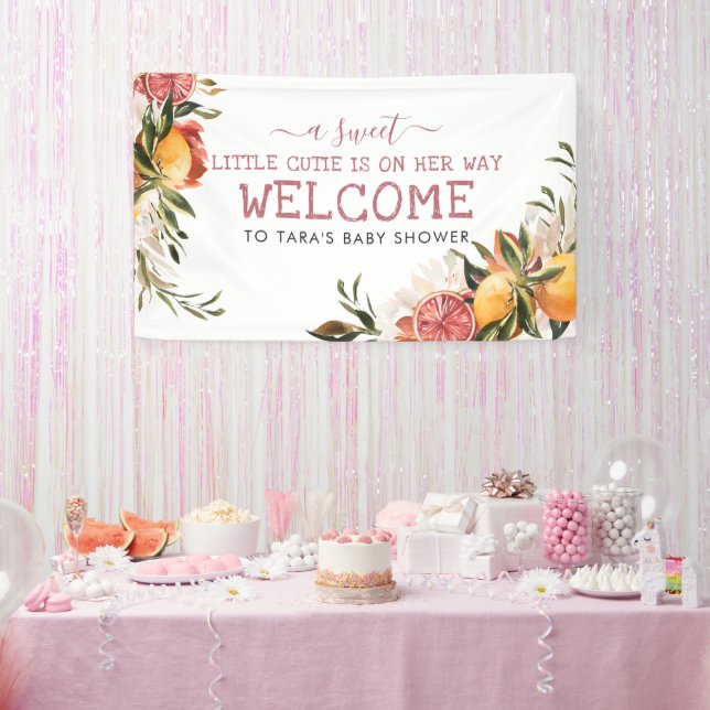 Kleine Süsse | Orange Citrus Botanical Baby Shower Banner (Party)
