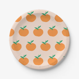 Kleine Süsse Orange Citrus Erster Geburtstag Pappteller