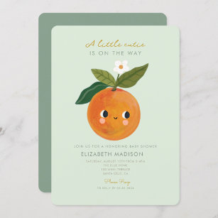 Kleine Süsse Orange Citrus Kinderdusche Einladung