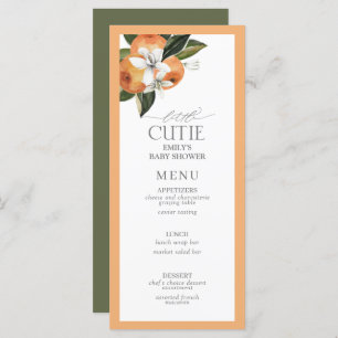 Kleine Süsse Orange Citrus Wasserfarben Duschmenü Menükarte