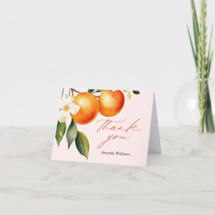 Kleine Süsse Orange Clementine Baby Dusche Dankeskarte