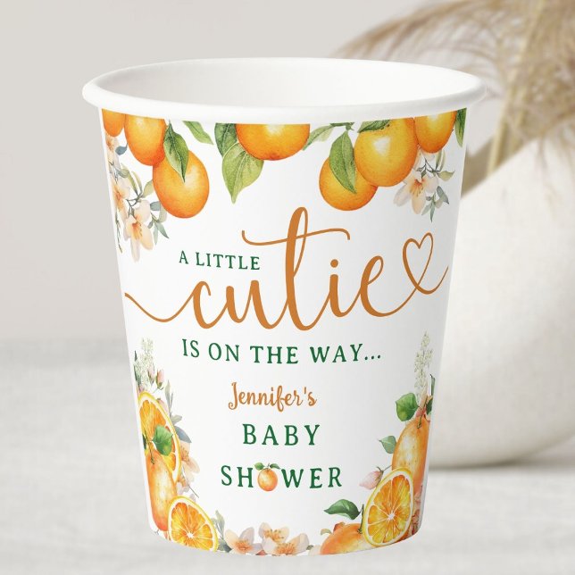 Kleine Süsse Orange Cutrus Babydusche Pappbecher (Von Creator hochgeladen)