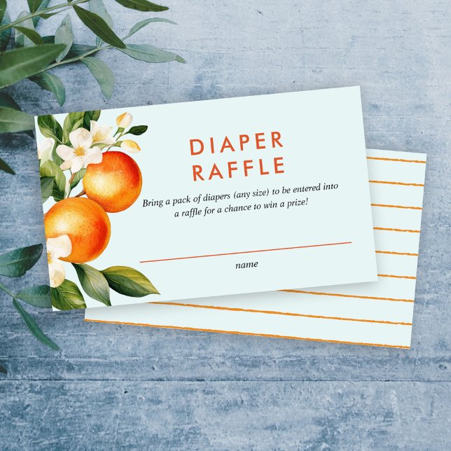 Kleine Süsse Orange Diaper Raffle Baby Dusche Begleitkarte (Von Creator hochgeladen)