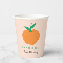 Kleine Süsse Orange Erste Geburtstagskuppel Pappbecher