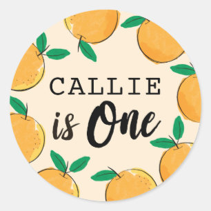 Kleine Süsse Orange Erstgeburtstag Sticker