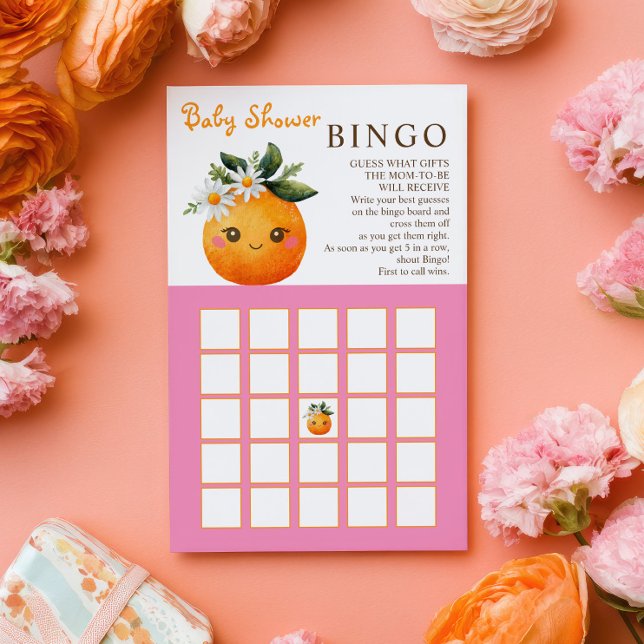 Kleine Süsse Orange Fruit Baby Dusche BINGO Spiel (Von Creator hochgeladen)