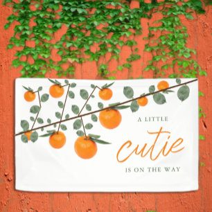 Kleine Süsse Orange Gender Neutral Baby Dusche Banner