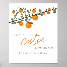 Kleine Süsse Orange Gender Neutral Baby Dusche Poster