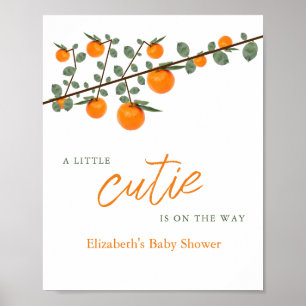Kleine Süsse Orange Gender Neutral Baby Dusche Poster