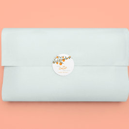 Kleine Süsse Orange Gender Neutral Baby Dusche Runder Aufkleber