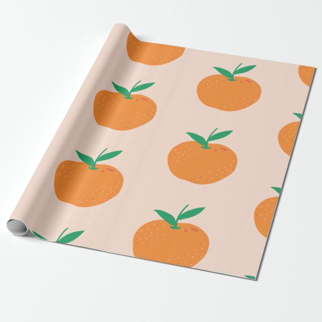 Kleine Süsse Orange Geschenkpapier (Ungerollt)