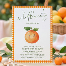 Kleine Süsse Orange Gingham Girl Babydusche