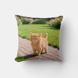 Kleine süße orange Katze Kissen