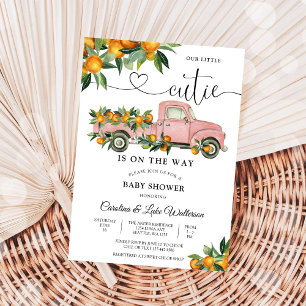 Kleine Süße Orange LKW Baby Shower Einladung