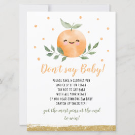 Kleine Süsse Orange Say Baby Game nicht Einladung