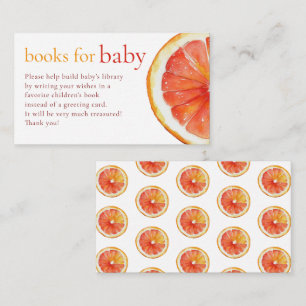 Kleine Süsse Orange Slice Books für Babydusche Begleitkarte