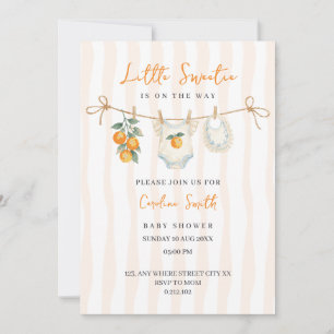 kleine Süße orange süße Babyshower-Einladung Einladung