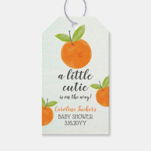 Kleine Süsse Orange Watercolor Babydusche Gefallen Geschenkanhänger