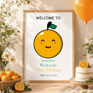 Kleine Süße Orange Zitrone 1. Geburtstag Poster