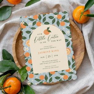 Kleine Süße Orange Zitrus Baby Shower Einladung