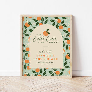 Kleine Süße Orange Zitrus Baby Shower Willkommen Poster