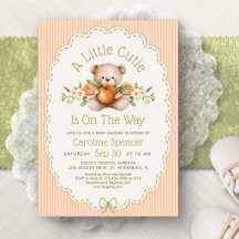 Kleine Süße Orangen Teddybär Babyparty