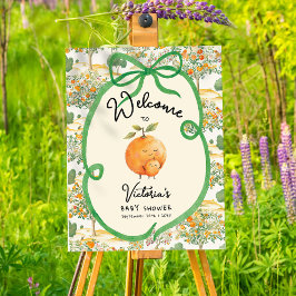 Kleine Süsse Orangentoiletten Babydusche Begrüßung Poster