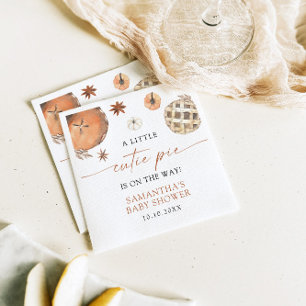 Kleine Süsse Pie auf dem Weg Herbst Babydusche Serviette