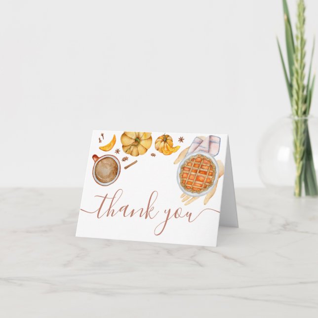 Kleine Süsse Pie Babydusche Dankeskarte (Vorderseite)