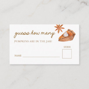 Kleine Süsse Pie Babydusche schätzt wie viel Spiel Begleitkarte