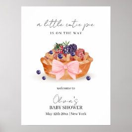 Kleine Süsse Pie Berry Bow Babydusche Willkommen Poster