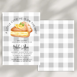 Kleine Süsse Pie Fall Gingham Kariert Baby Dusche Einladung