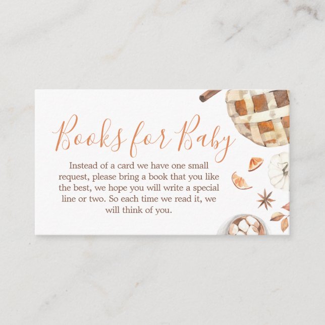 Kleine Süsse Pie Fall Pumpkin Baby Books for Baby Begleitkarte (Vorderseite)