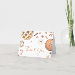 Kleine Süsse Pie Fall Pumpkin Baby Dusche Dankeskarte