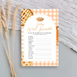 Kleine Süsse Pie Gingham Baby Shower Scramble Game