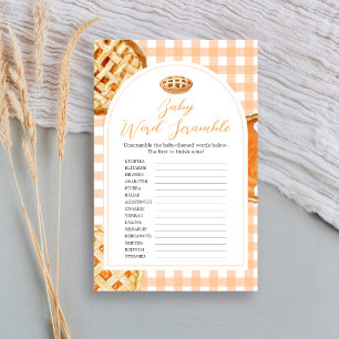 Kleine Süsse Pie Gingham Baby Shower Scramble Game
