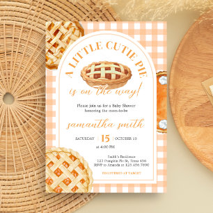 Kleine Süße Pie Gingham Babyparty Einladung