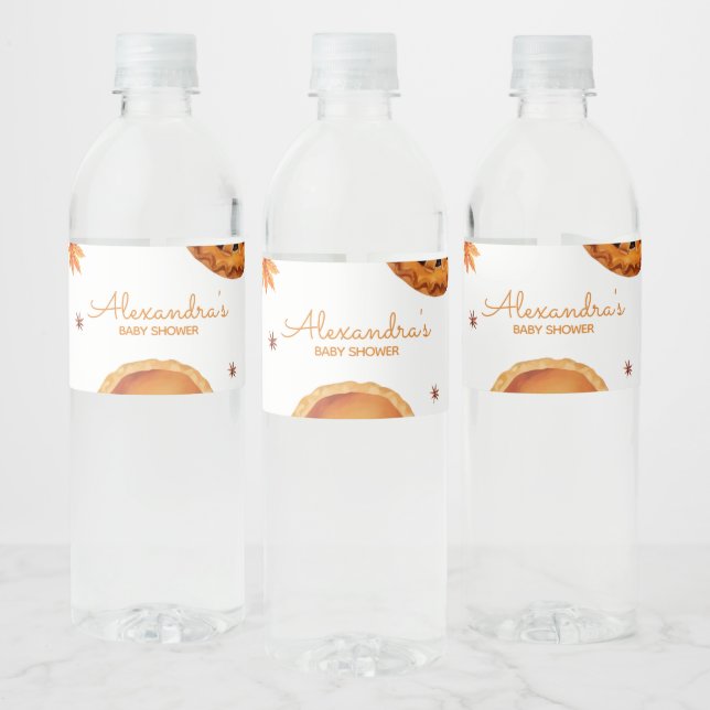 Kleine Süsse Pie Herbstdusche Wasserflaschenetikett (Flaschen)