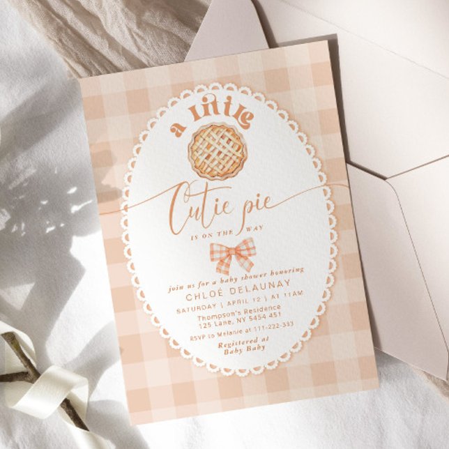 Kleine Süsse Pie minimalistische Buggelspitzendusc Einladung (Von Creator hochgeladen)