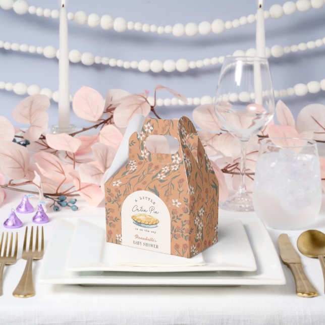 Kleine Süsse Pie Orange Floral Baby Dusche Geschenkschachtel (Hochzeit)